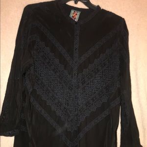 Johnny Was black embroidered tunic/dress